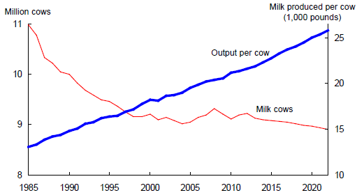 fewer cows produce more milk