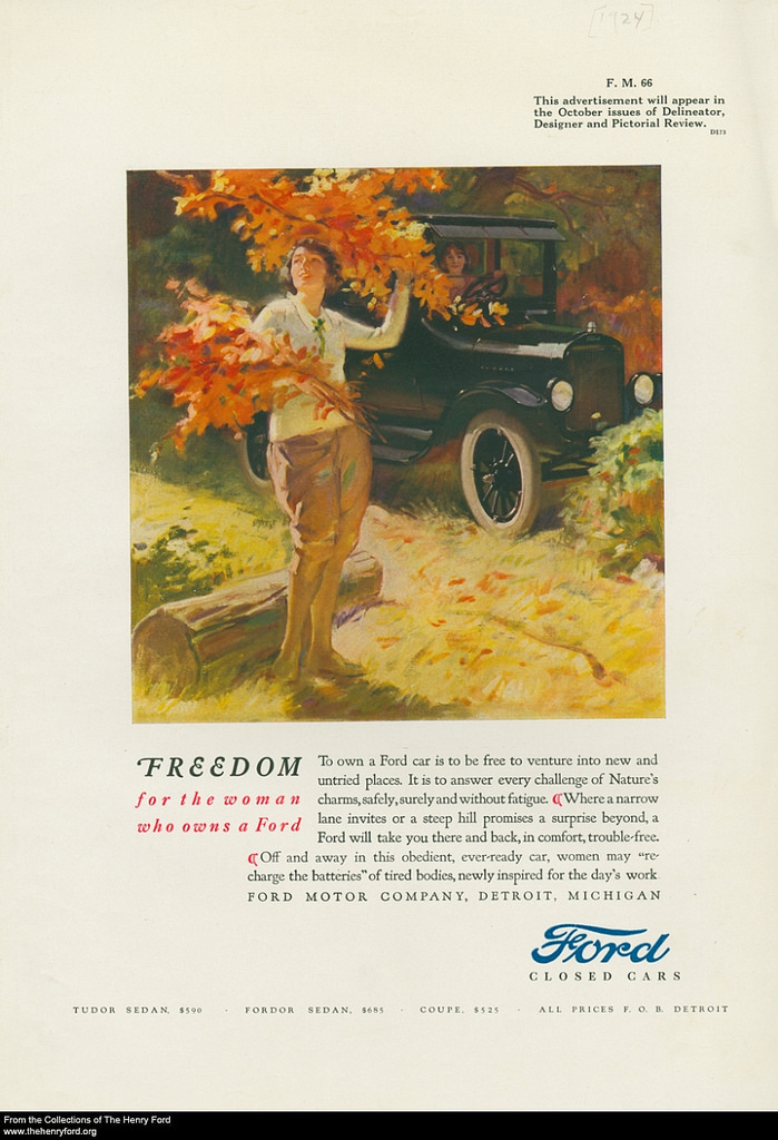 automobile ad--freedom for women