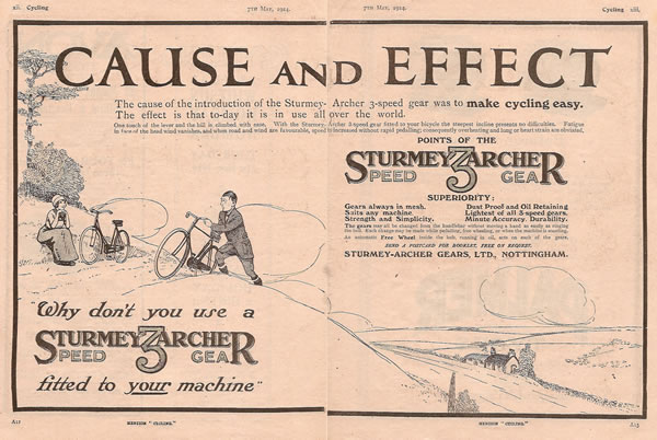 bicycle advertisement on the
              theme of cause and effect