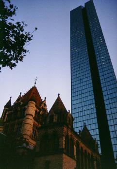 church and skyscraper in Boston
