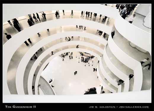 looking down inside the Guggenheim
