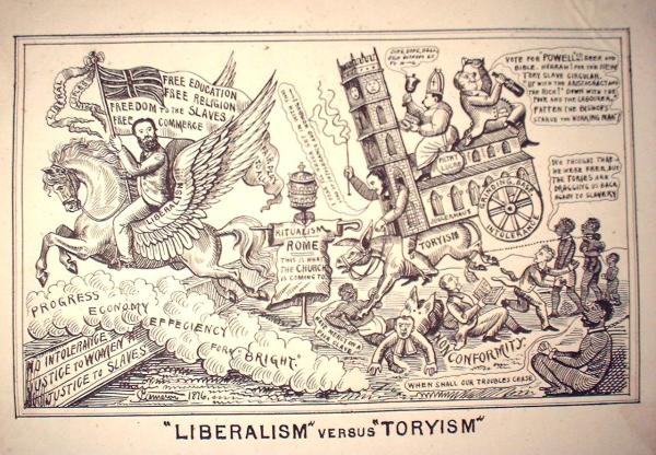 old cartoon showing liberalism
