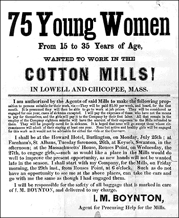 recruiting women for the mills