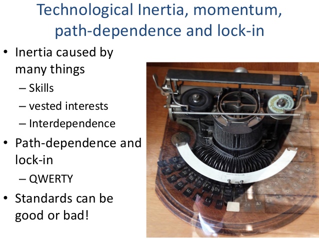 slide: technological momentum and path
                  dependence