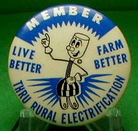 promotional button for rural electrification
