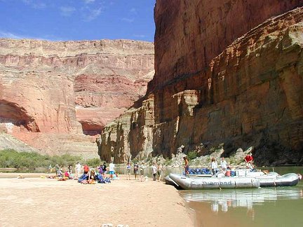 loading a raft in the Grand Canyon