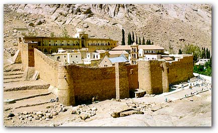 St. Catherines monastery in the Sinai
                desert