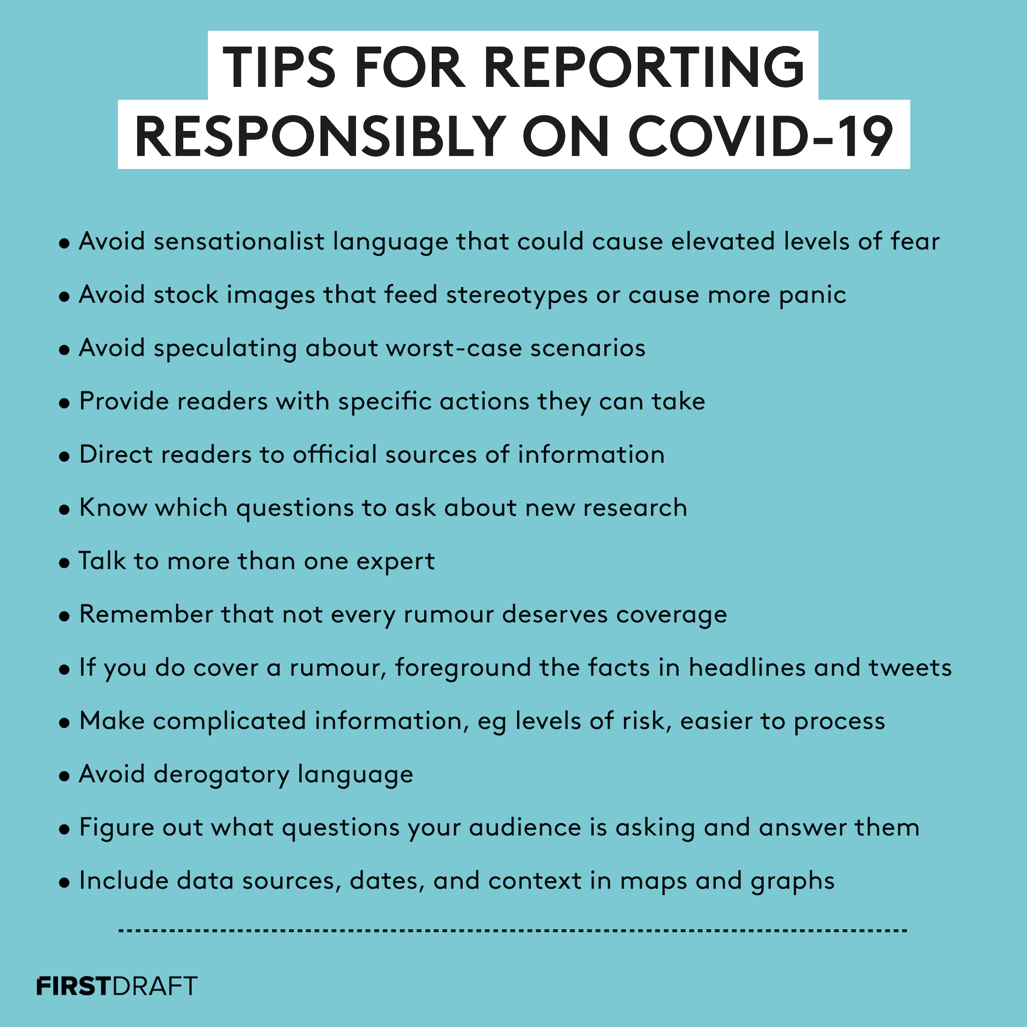 tips for journalists for
          reporting on COVID-19