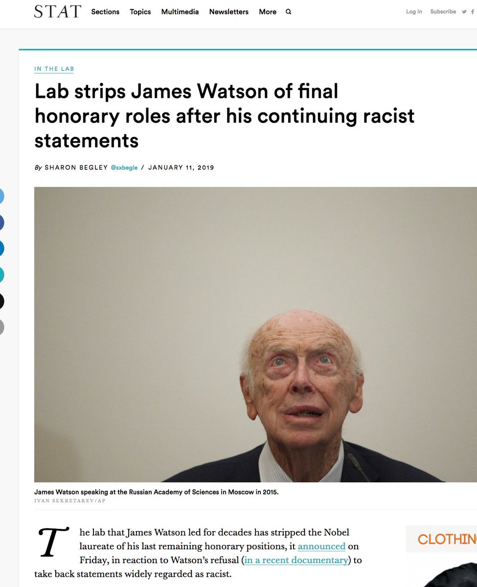 Tweet about Watson's racism
