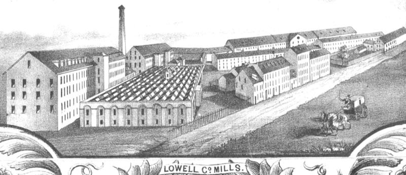detail from 1850 plan of Lowell