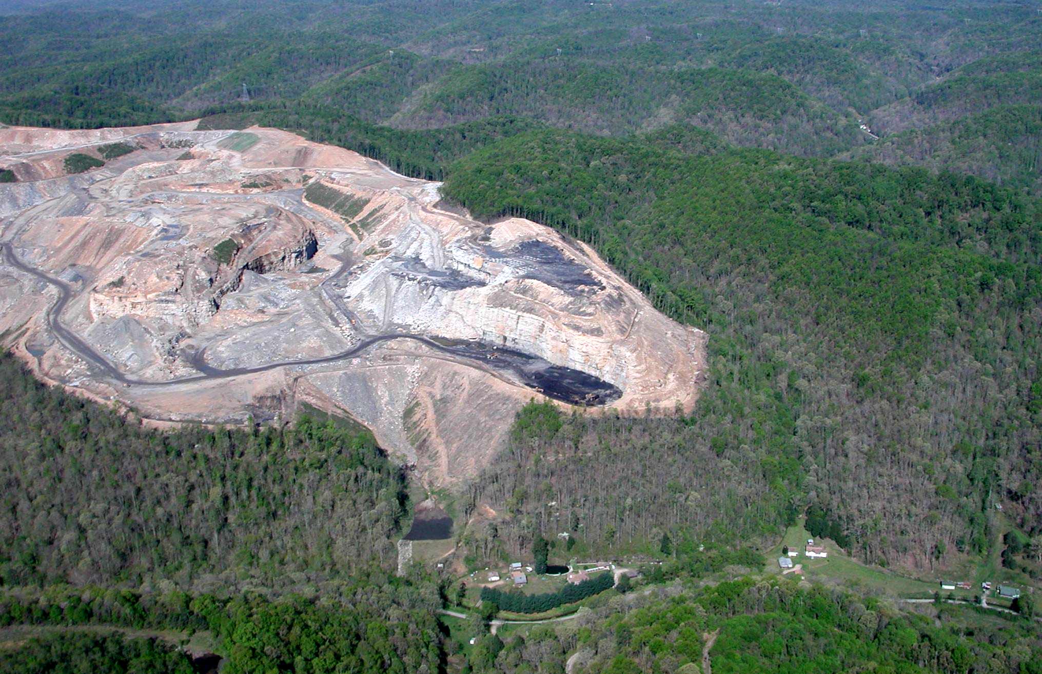 mountaintop removal coal mine
              in southern WV