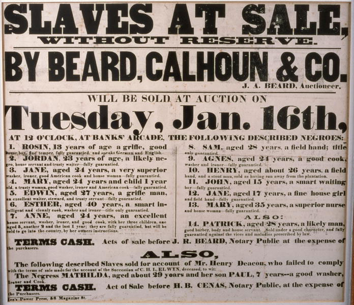 slave auction poster 1856
