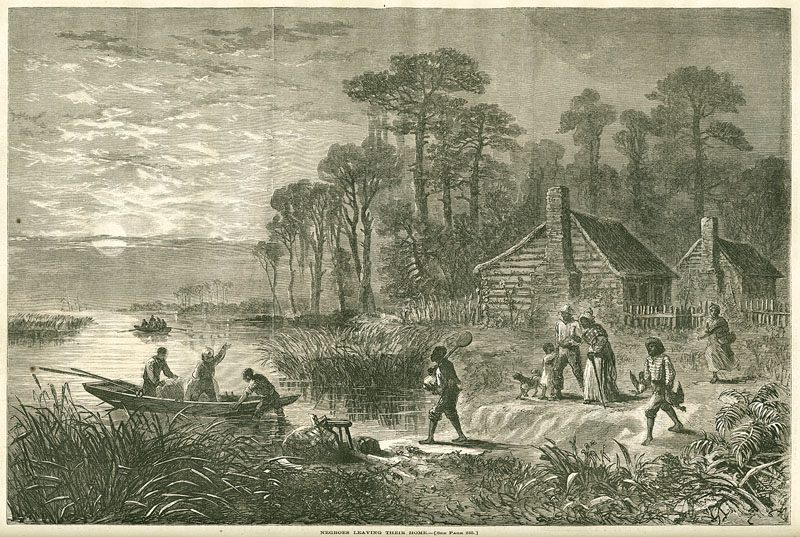 slaves fleeing by boat