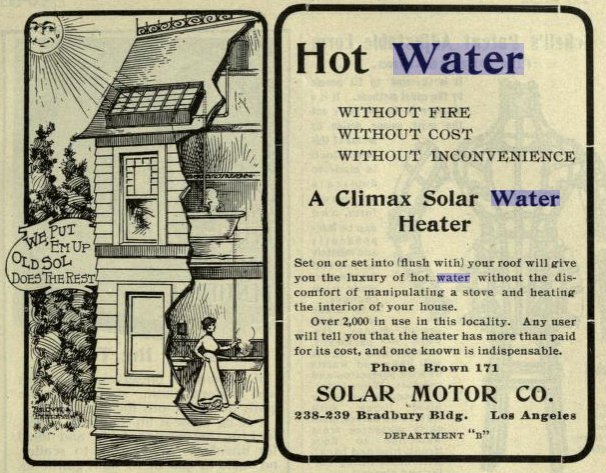 1902 solar hot water advertisement