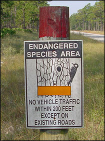 endangered species warning sign