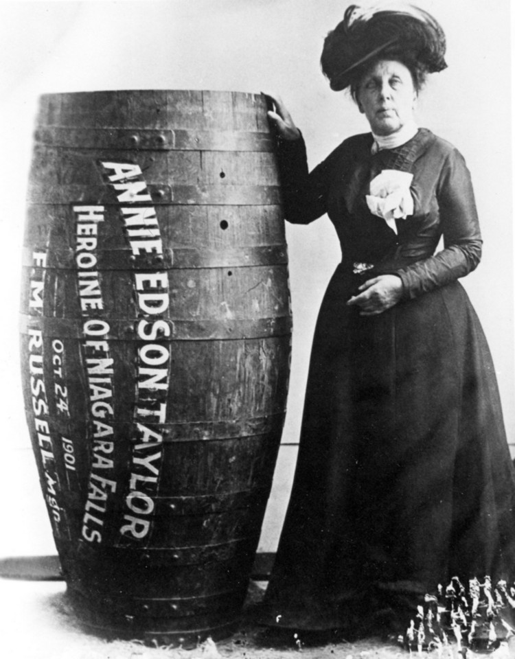 Annie Taylor and her barrel