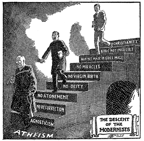 1922 cartoon: descent of the modernists