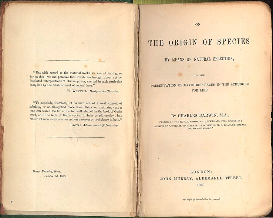 first edition of Origin of Species